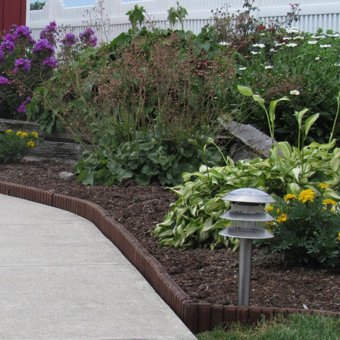 Image of Brown Wooden Landscape Edging (4-Pk) 10' of Edging