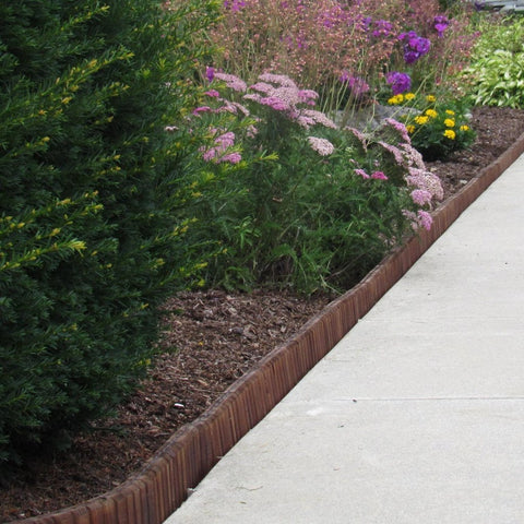 Image of Brown Wooden Landscape Edging (4-Pk) 10' of Edging