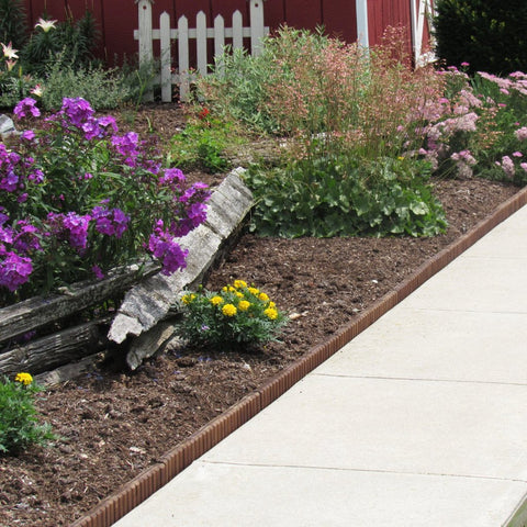 Image of Brown Wooden Landscape Edging (4-Pk) 10' of Edging