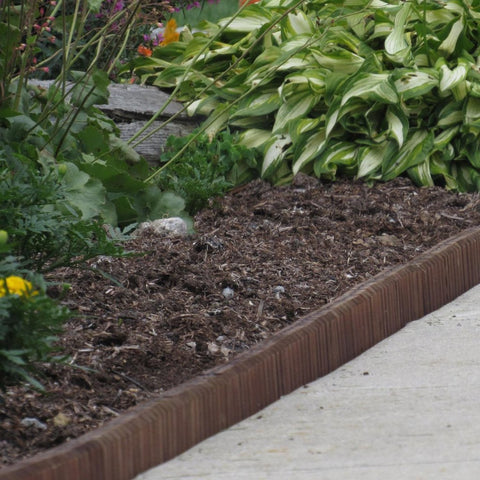 Image of Brown Wooden Landscape Edging (4-Pk) 10' of Edging